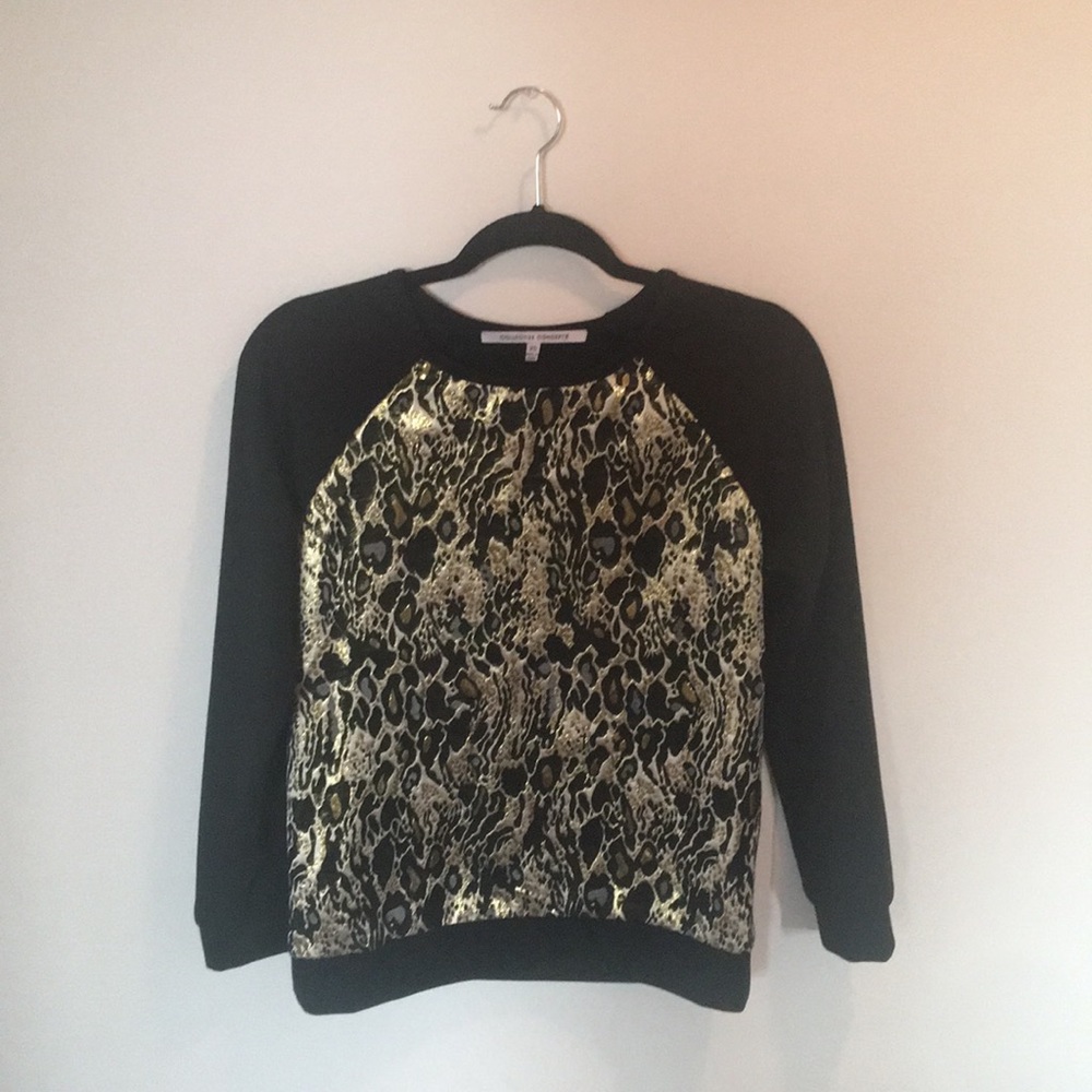 Gold and Black Cheetah Print Sweater-Shirt